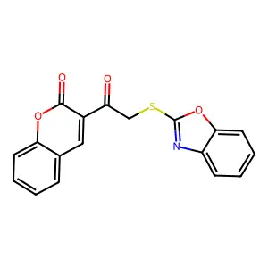 3-[2-(1,3-Benzoxazol-2-ylsulfanyl)acetyl]chromen-2-one structure