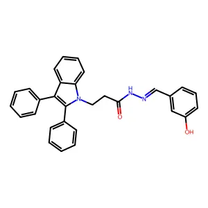 2,3-Diphenyl-1H-indole-1-propanoic acid 2-[(3-hydroxyphenyl)methylene]hydrazide structure