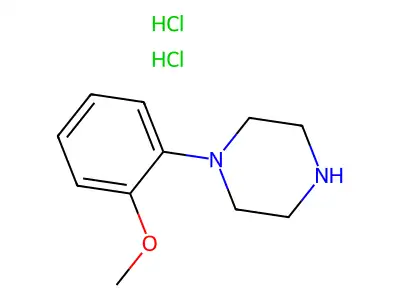 Piperazine, 1-(2-methoxyphenyl)-, hydrochloride (1:2) structure