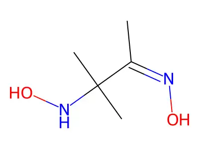 2-Butanone, 3-(hydroxyamino)-3-methyl-, oxime structure