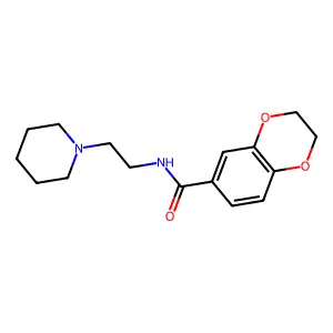 N-(2-piperidin-1-ylethyl)-2,3-dihydro-1,4-benzodioxine-6-carboxamide structure