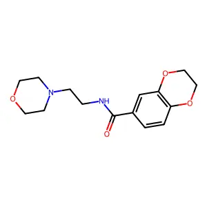 N-(2-morpholin-4-ylethyl)-2,3-dihydro-1,4-benzodioxine-6-carboxamide structure