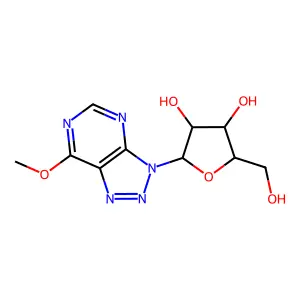 7-methoxy-3-pentofuranosyl-3H-[1,2,3]triazolo[4,5-d]pyrimidine structure