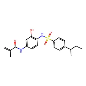 N-[4-[(4-butan-2-ylphenyl)sulfonylamino]-3-hydroxyphenyl]-2-methylprop-2-enamide structure
