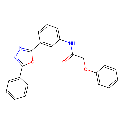 2-phenoxy-N-[3-(5-phenyl-1,3,4-oxadiazol-2-yl)phenyl]acetamide structure