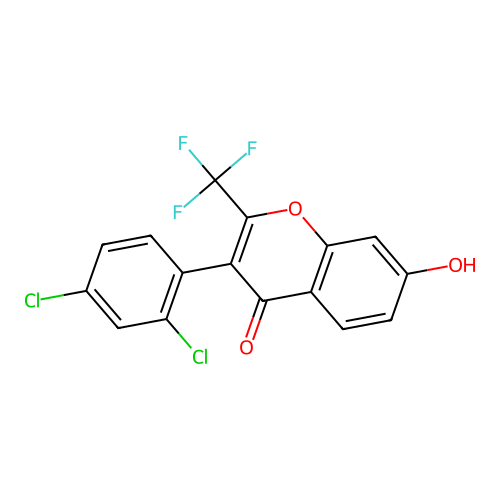 3-(2,4-Dichlorophenyl)-7-hydroxy-2-(trifluoromethyl)chromen-4-one structure
