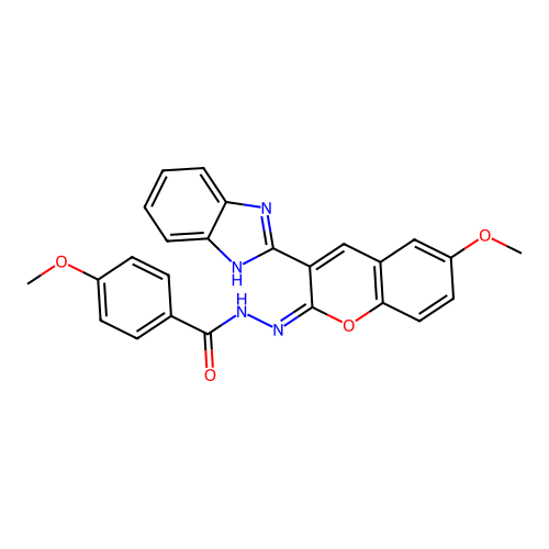 N'-[(2E)-3-(1H-1,3-benzodiazol-2-yl)-6-methoxy-2H-chromen-2-ylidene]-4-methoxybenzohydrazide structure