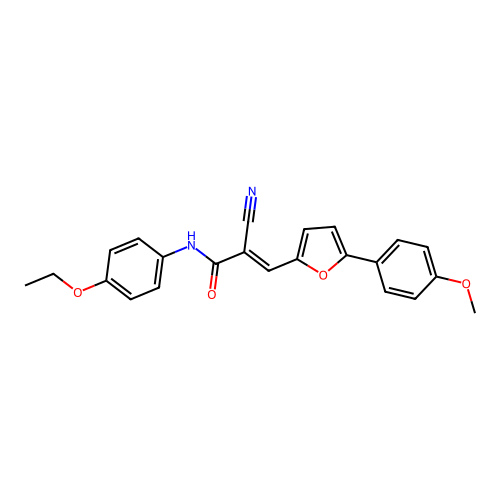 (E)-2-cyano-N-(4-ethoxyphenyl)-3-(5-(4-methoxyphenyl)furan-2-yl)acrylamide structure