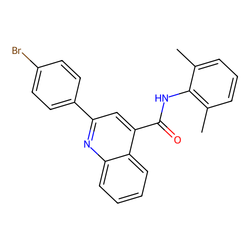 2-(4-bromophenyl)-N-(2,6-dimethylphenyl)quinoline-4-carboxamide structure