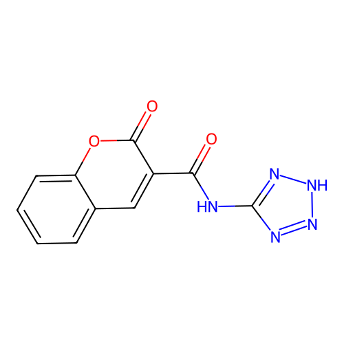 2-oxo-N-(1H-tetrazol-5-yl)-2H-chromene-3-carboxamide structure