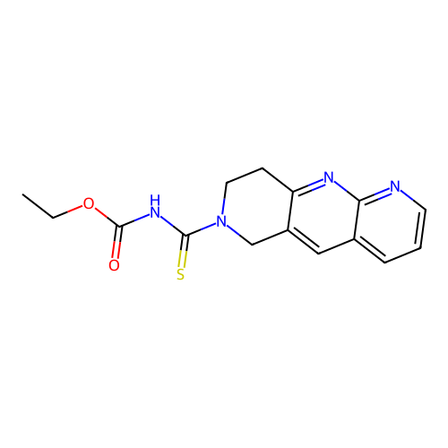ethyl N-(8,9-dihydro-6H-pyrido[4,3-b][1,8]naphthyridine-7-carbothioyl)carbamate structure