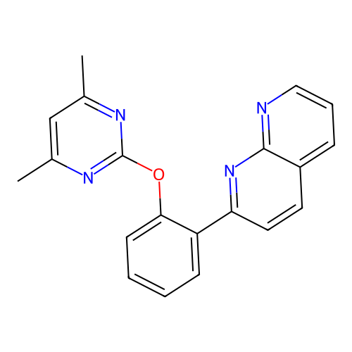 2-[2-(4,6-Dimethylpyrimidin-2-yl)oxyphenyl]-1,8-naphthyridine structure