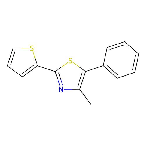 4-Methyl-5-phenyl-2-thiophen-2-yl-1,3-thiazole structure