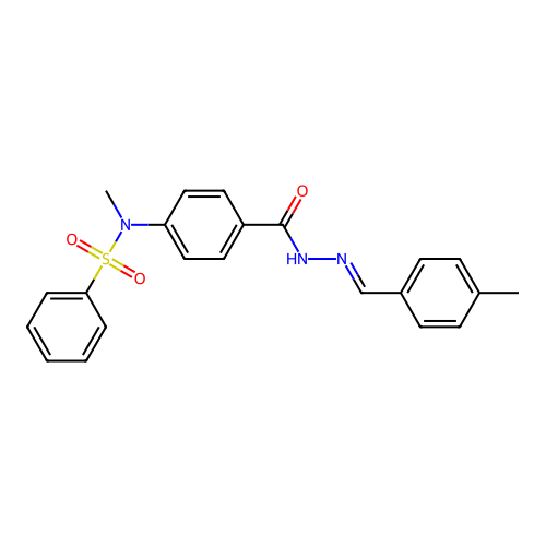 (E)-N-methyl-N-(4-(2-(4-methylbenzylidene)hydrazinecarbonyl)phenyl)benzenesulfonamide structure