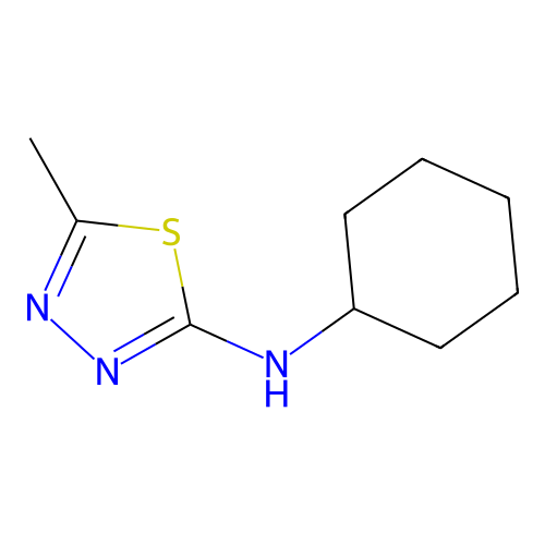 N-cyclohexyl-5-methyl-1,3,4-thiadiazol-2-amine structure