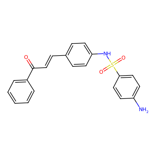 Benzenesulfonamide, 4-amino-N-(4-(3-oxo-3-phenyl-1-propenyl)phenyl)-, hydrate structure