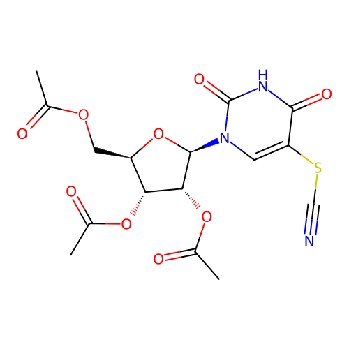 Uridine,5-thiocyanato-, 2',3',5'-triacetate (9CI) structure