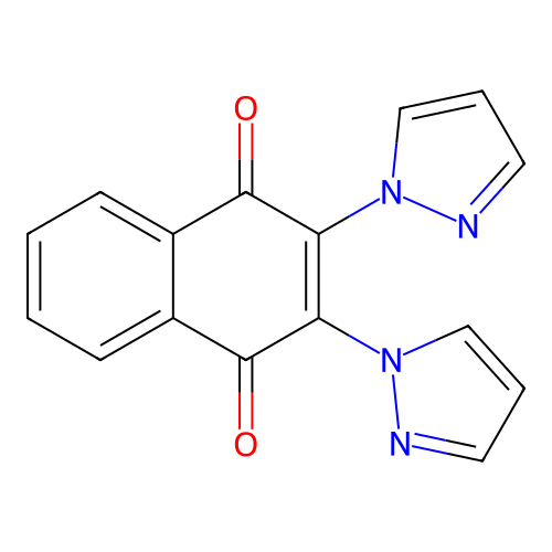 2,3-Di(pyrazol-1-yl)naphthalene-1,4-dione structure