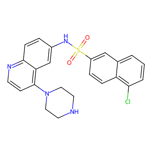 5-Chloro-N-[4-(1-piperazinyl)-6-quinolinyl]-2-Naphthalenesulfonamide structure
