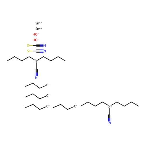 Bis(1,3-dithiocyanato-1,1,3,3-tetrabutyldistannoxane) structure