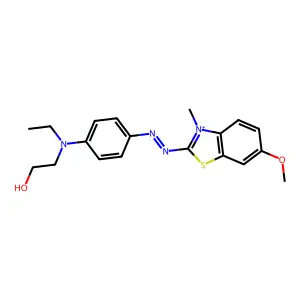2-[4-(2-Hydroxyethyl ethylamino)phenylazo]-3-methyl-6-methoxybenzothiazole structure