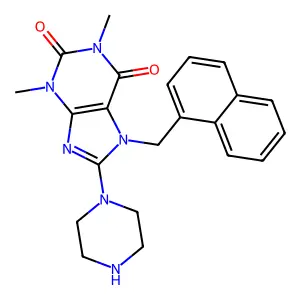 1,3-DI-ME-7-(1-Naphthylmethyl)-8-(1-piperazinyl)-3,7-dihydro-1H-purine-2,6-dione structure