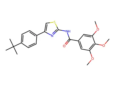 N-[4-(4-tert-butylphenyl)-1,3-thiazol-2-yl]-3,4,5-trimethoxybenzamide structure