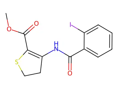 Methyl 3-(2-iodobenzamido)-4,5-dihydrothiophene-2-carboxylate structure