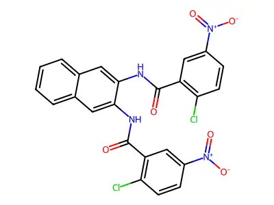 2-chloro-N-[3-[(2-chloro-5-nitrobenzoyl)amino]naphthalen-2-yl]-5-nitrobenzamide structure