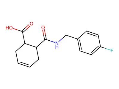 3-Cyclohexene-1-carboxylic acid, 6-[[[(4-fluorophenyl)methyl]amino]carbonyl]- structure