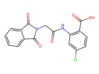 4-chloro-2-{[(1,3-dioxo-1,3-dihydro-2H-isoindol-2-yl)acetyl]amino}benzoic acid structure