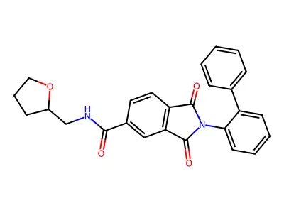 1,3-dioxo-N-(oxolan-2-ylmethyl)-2-(2-phenylphenyl)isoindole-5-carboxamide structure