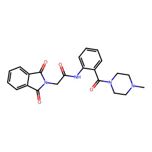 2-(1,3-dioxoisoindol-2-yl)-N-[2-(4-methylpiperazine-1-carbonyl)phenyl]acetamide structure