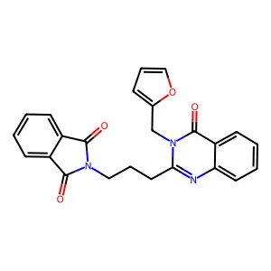 2-[3-[3-(Furan-2-ylmethyl)-4-oxoquinazolin-2-yl]propyl]isoindole-1,3-dione structure
