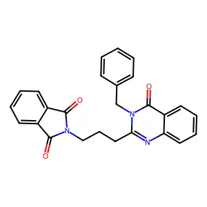 2-[3-(3-Benzyl-4-oxoquinazolin-2-yl)propyl]isoindole-1,3-dione structure