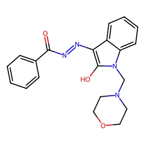 N-[(Z)-[1-(morpholin-4-ylmethyl)-2-oxoindol-3-ylidene]amino]benzamide structure