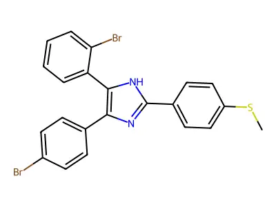 5-(2-bromophenyl)-4-(4-bromophenyl)-2-(4-(methylthio)phenyl)-1H-imidazole structure