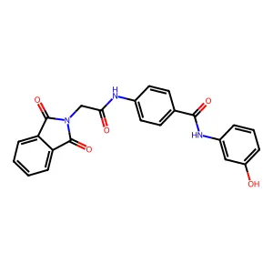 4-[[2-(1,3-dioxoisoindol-2-yl)acetyl]amino]-N-(3-hydroxyphenyl)benzamide structure