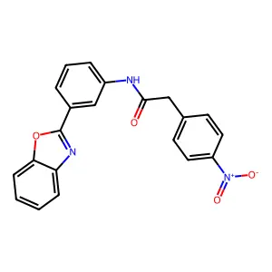 N-[3-(1,3-benzoxazol-2-yl)phenyl]-2-(4-nitrophenyl)acetamide structure