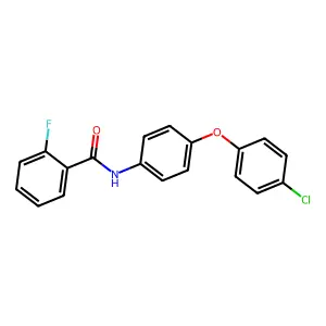 N-[4-(4-chlorophenoxy)phenyl]-2-fluorobenzamide structure