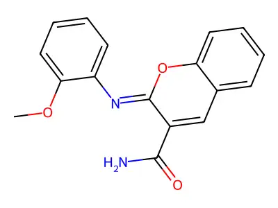 (2Z)-2-[(2-methoxyphenyl)imino]-2H-chromene-3-carboxamide structure