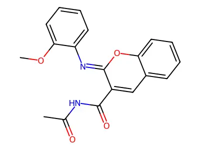 (2Z)-N-acetyl-2-[(2-methoxyphenyl)imino]-2H-chromene-3-carboxamide structure