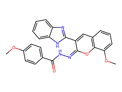 N'-[(2E)-3-(1H-1,3-benzodiazol-2-yl)-8-methoxy-2H-chromen-2-ylidene]-4-methoxybenzohydrazide structure