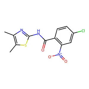 4-chloro-N-(4,5-dimethyl-1,3-thiazol-2-yl)-2-nitrobenzamide structure