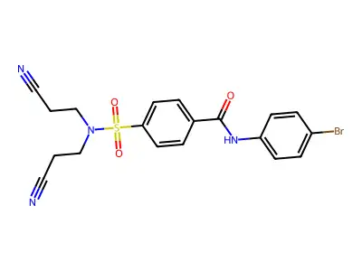 4-[bis(2-cyanoethyl)sulfamoyl]-N-(4-bromophenyl)benzamide structure