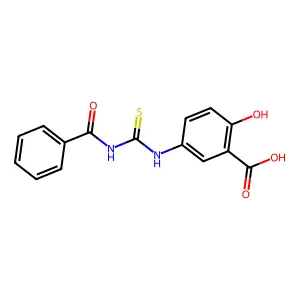 5-(3-Benzoylthioureido)-2-hydroxybenzoic acid structure