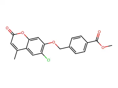 methyl 4-{[(6-chloro-4-methyl-2-oxo-2H-chromen-7-yl)oxy]methyl}benzoate structure