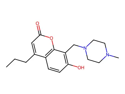 7-Hydroxy-8-[(4-methylpiperazin-1-yl)methyl]-4-propylchromen-2-one structure