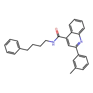 2-(3-methylphenyl)-N-(4-phenylbutyl)-4-quinolinecarboxamide structure