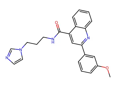 N-(3-imidazol-1-ylpropyl)-2-(3-methoxyphenyl)quinoline-4-carboxamide structure